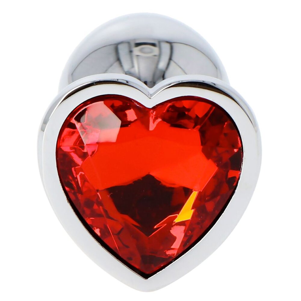2.5cm Ø Small Heart Shaped Silver Anal Plug 6.5cm Toyz4Lovers