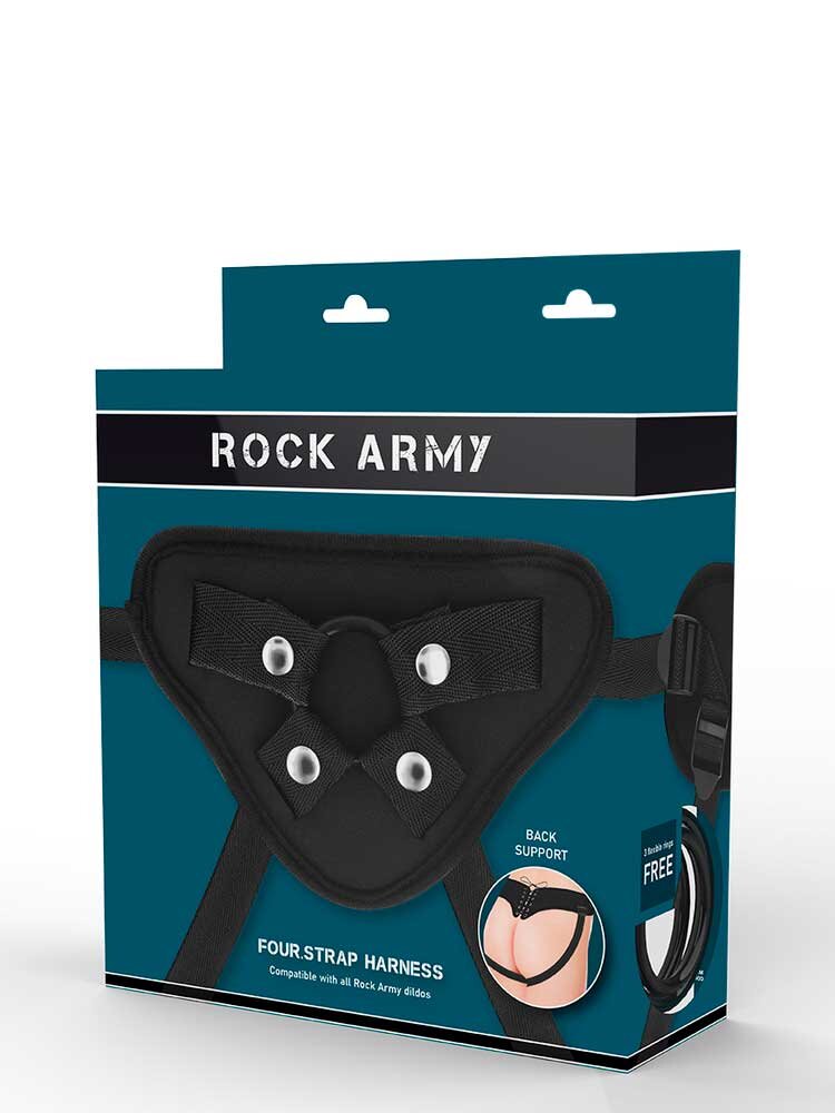 Rock Army 4 Strap Harness with 3 Rings by DreamLove
