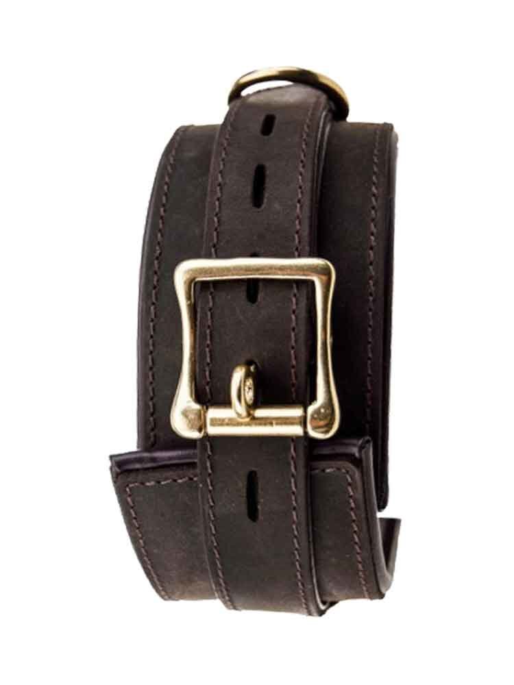 Nubuck Leather Collar with Leash Brown by Loving Joy