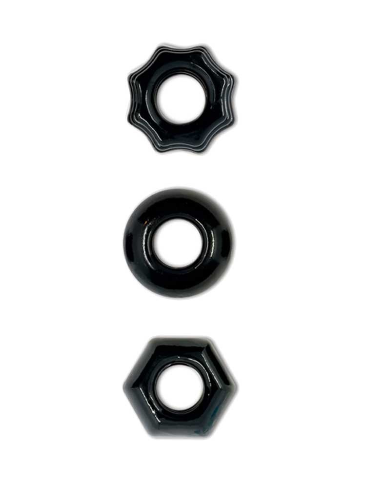 Renegade Chubbies Super Stretch C-Rings Black by Calexotics