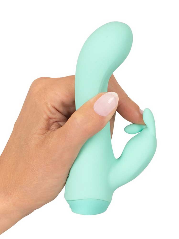 13.6cm Cuties Silky Touch Mini Rabbit Vibrator Green You2Toys