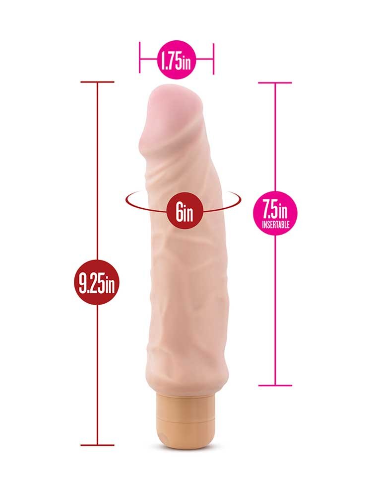 23.4cm X5 Plus Hard On Realistic Vibrator Vanilla Blush Novelties