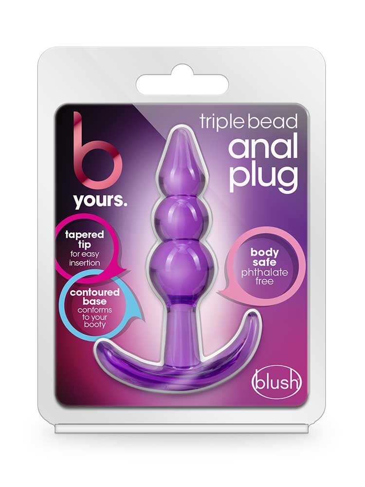 2.5cm Ø Triple Bead Anal Plug B-Yours Pink 9.5cm Blush Novelties