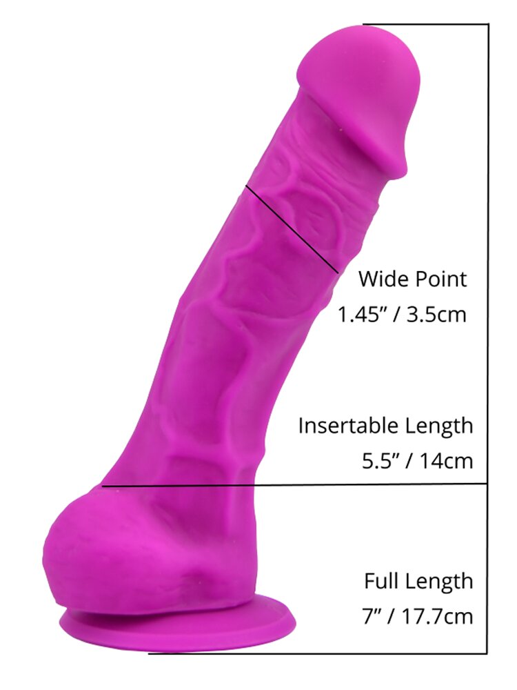 17.0cm Liquid Silicone Realistic Dildo Purple Loving Joy