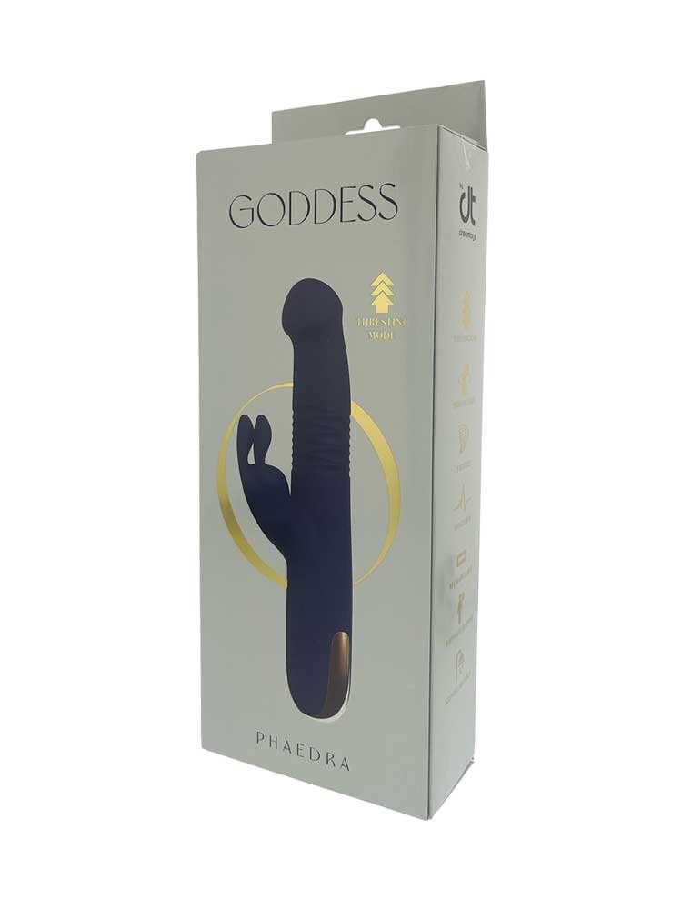 22.4cm Goddess Phaedra Up & Down Rabbit Vibrator Blue Dream Toys