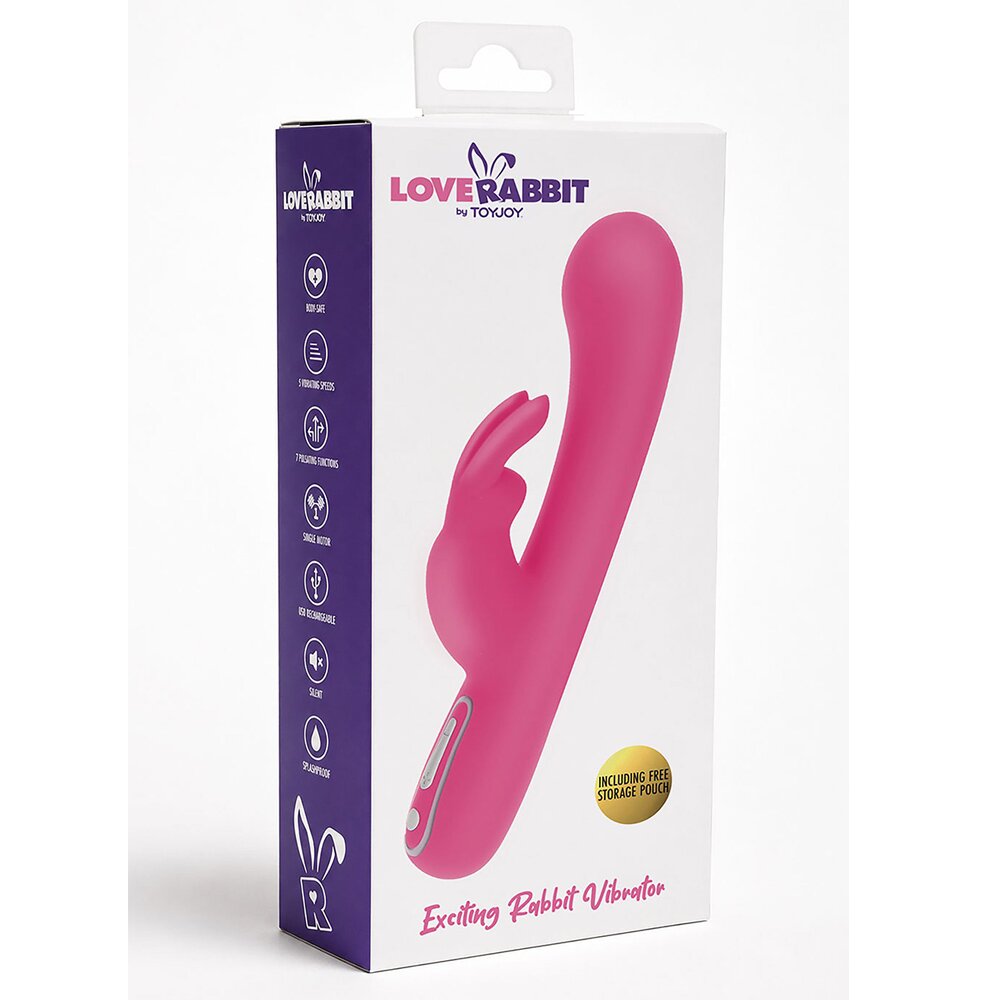 21.5cm Exciting Love Rabbit Vibrator Pink by ToyJoy