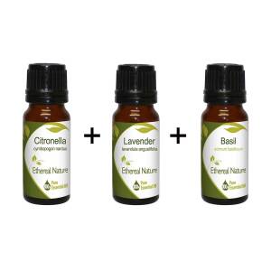 Mosquito Buster Set (Βασιλικός 10ml + Σιτρονέλα 10ml + Λεβάντα 10ml) Nature & Body