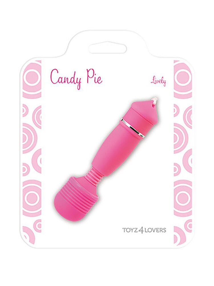 10.5cm Candy Pie Mini Wand Vibrator Pink Toyz4Lovers