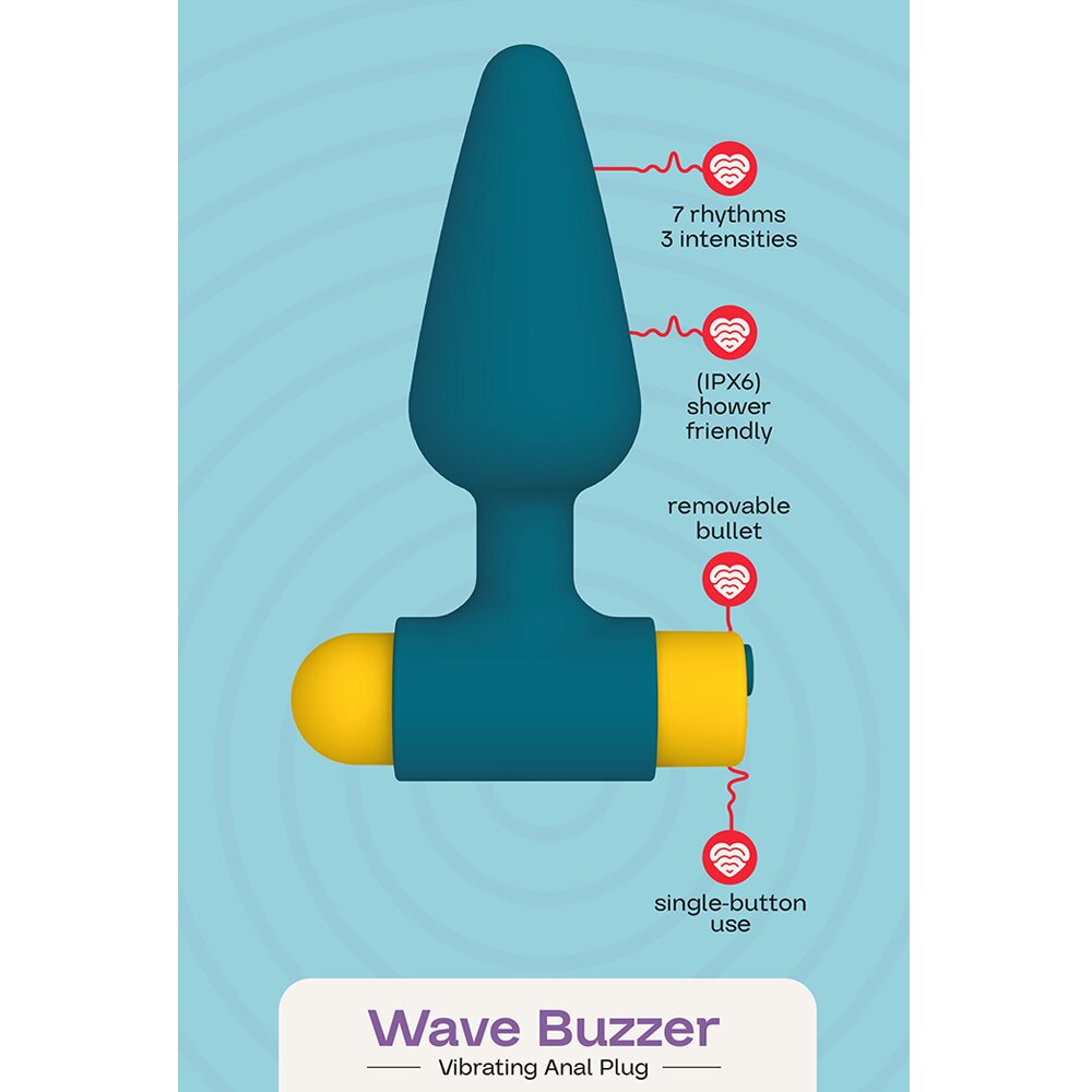 3.0cm Ø Wave Buzzer Vibrating Butt Plug 10.0cm Love Signal Dream Toys