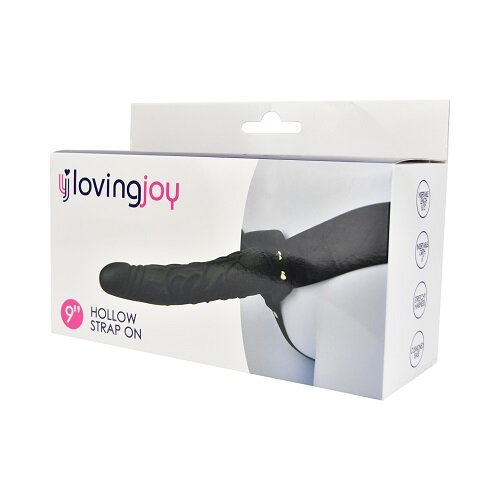 22.8cm Hollow Strap On Black Loving Joy