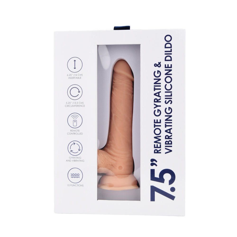 19.0cm Remote Controlled Gyrating & Vibrating Silicone Vibrator Loving Joy