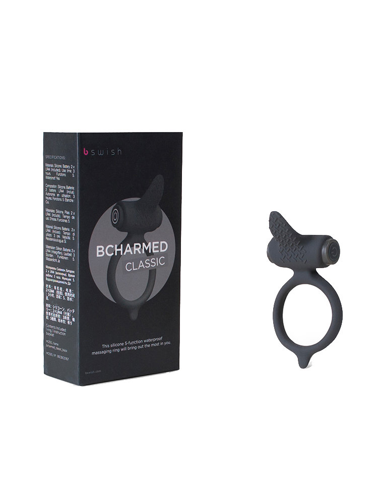 B Charmed Vibrating Ring Black by Bswish