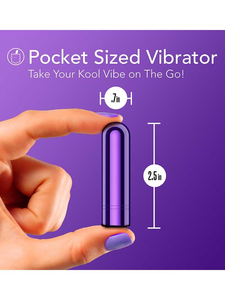 6.3cm Kool Vibes Rechargable Bullet Vibrator Purple Blush Novelties