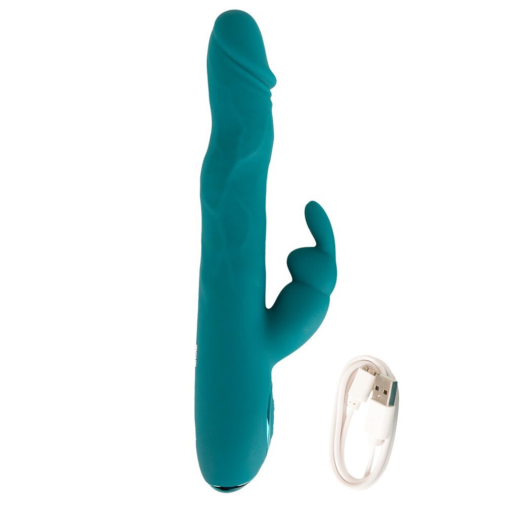 22.5cm Wiggling Function Rabbit Vibrator Green Sweet Smile Orion
