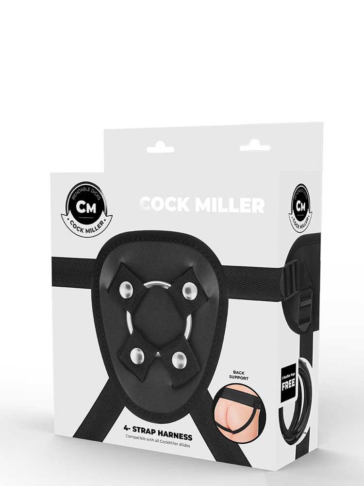 Cock Miller 4 Strap Harness + Cock Miller Silicone Density Dildo 18cm by DreamLove