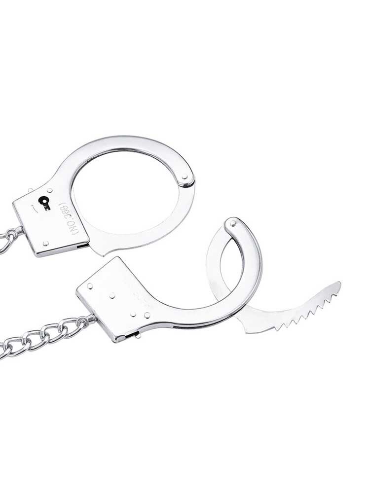 OhMama! Silver Handcuffs with 2.7cm Ø Butt Plug 7.0cm DreamLove