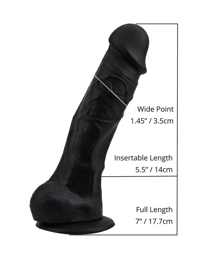 17.0cm Liquid Silicone Realistic Dildo Black Loving Joy