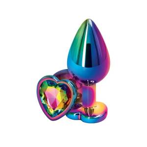 Rear Assets Multicolor Medium Heart Butt Plug by NSNovelties