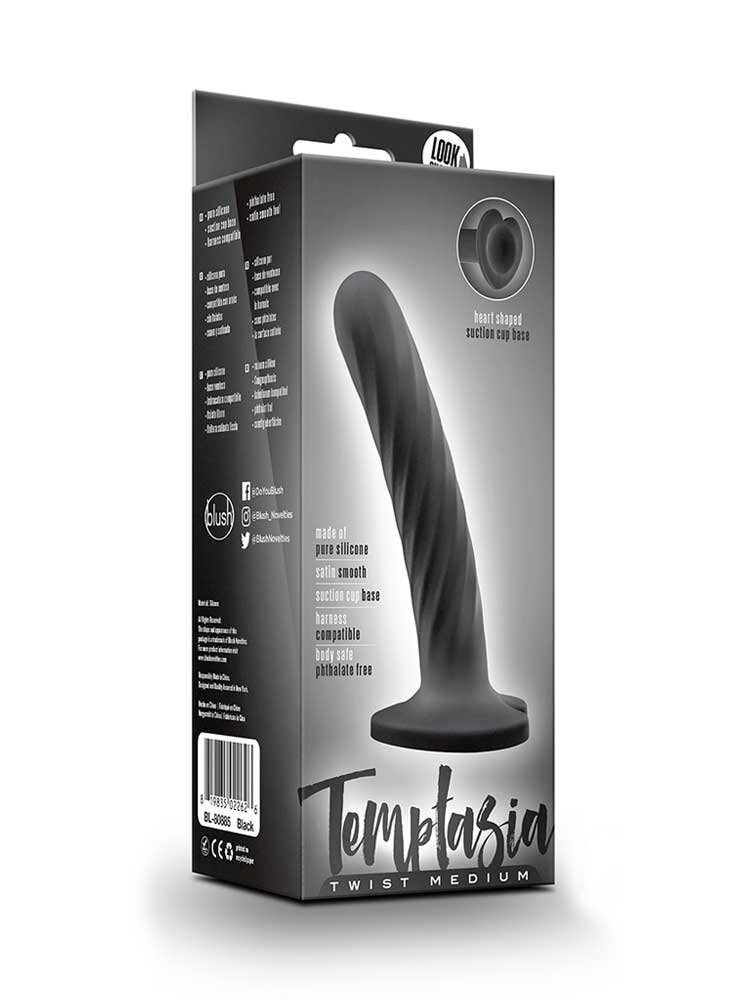 13.2cm Twist Medium Dildo Temptasion Black Blush Novelties