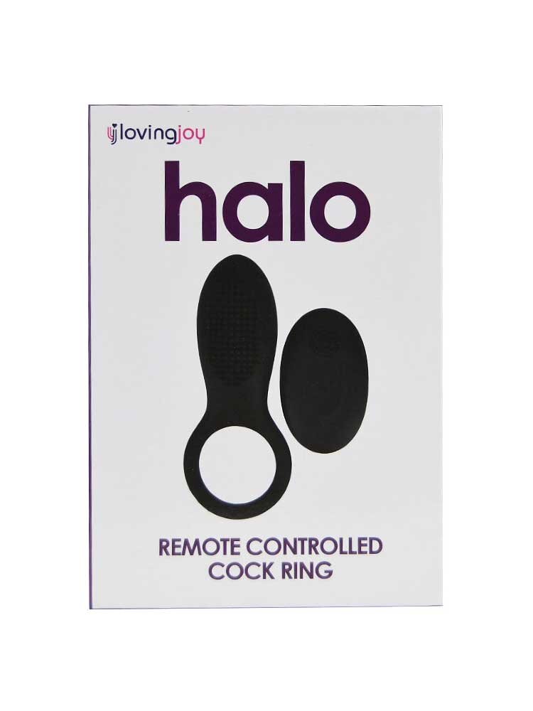 Halo Remote Controlled Vibrating Cock Ring Black Loving Joy