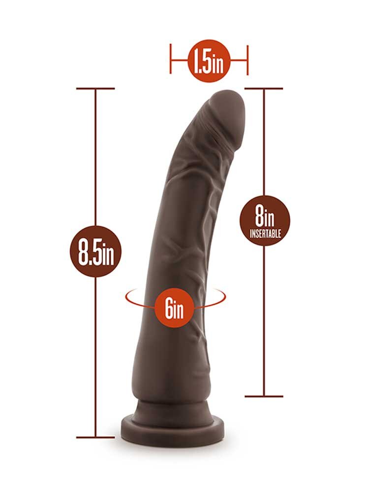 21.5cm Dr Skin Realistic Dildo with Suction Cup Brown Blush Novelties