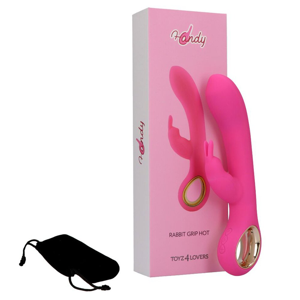 19.0cm Handy Rabbit Grip Hot Pink Toyz4Lovers