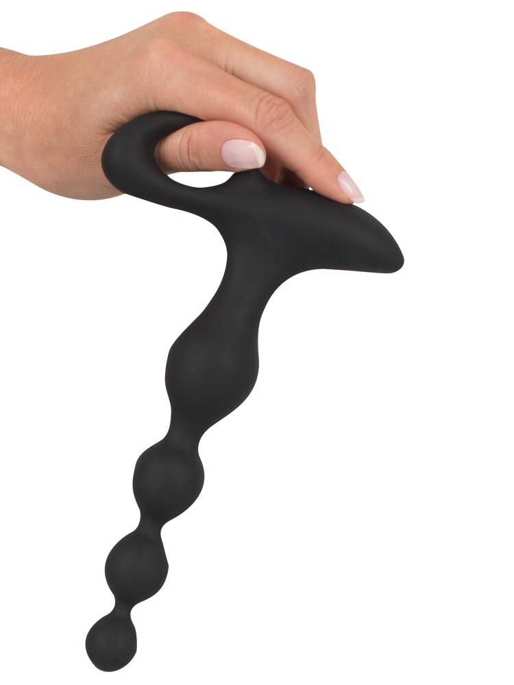 20.0cm Rechargable Silicone Anal Beads Black Velvets Orion