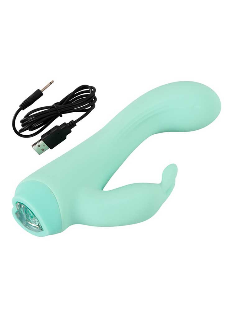13.6cm Cuties Silky Touch Mini Rabbit Vibrator Green You2Toys