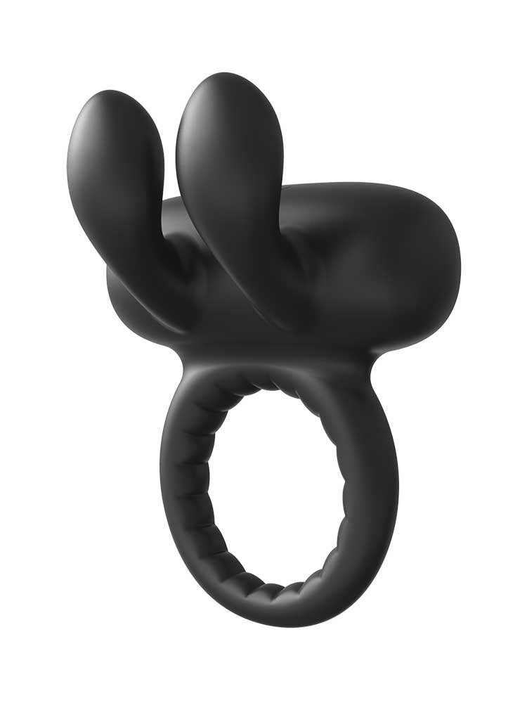 Ramrod Rabbit Vibrating Cock Ring Black Dream Toys