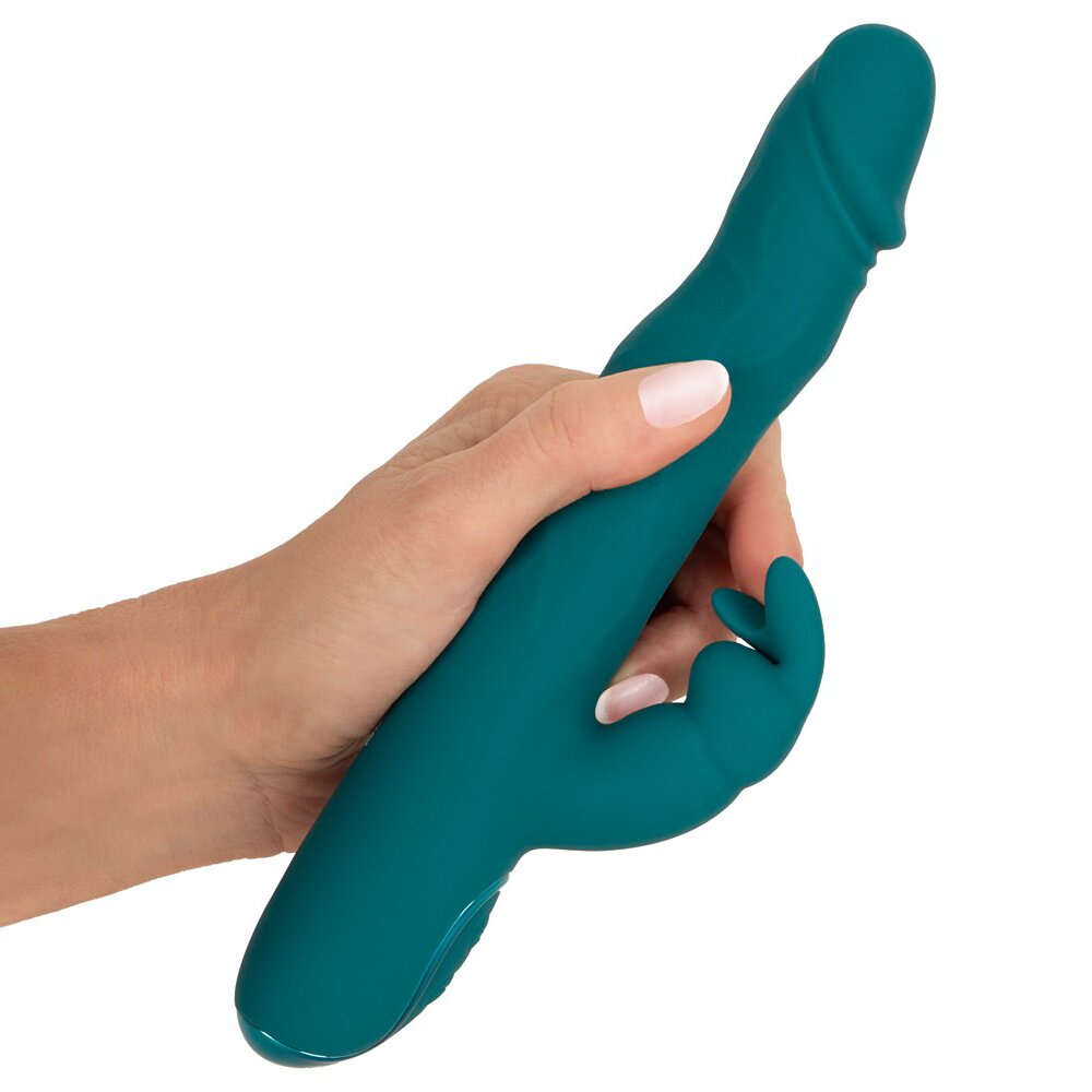 22.5cm Wiggling Function Rabbit Vibrator Green Sweet Smile Orion