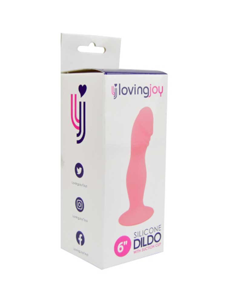 Silicone Dildo 15.50cm with Suction Cup Pink by Loving Joy