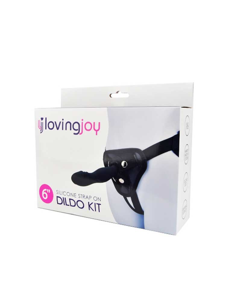 15cm Black Silicone Strap On Dildo Kit by Loving Joy