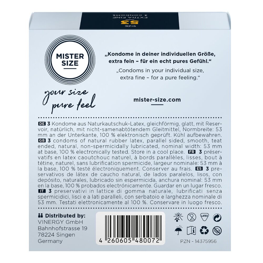 Προφυλακτικά  Medium 3 Pack (53mm) Mister Size