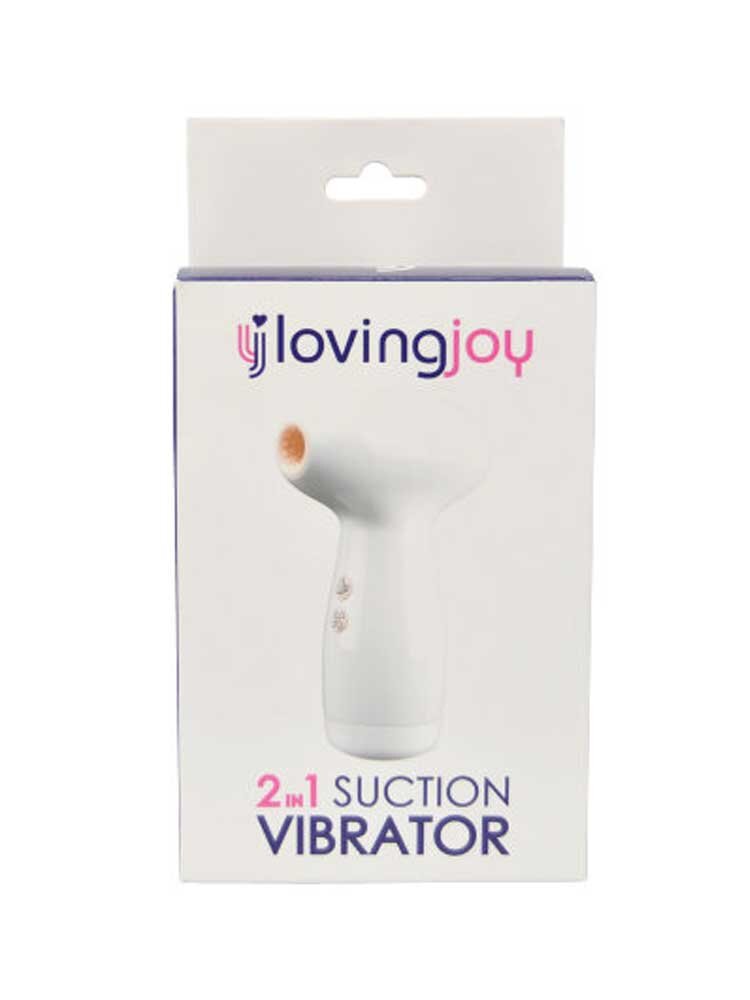 2 in 1 Suction Clitoral Vibrator White by Loving Joy