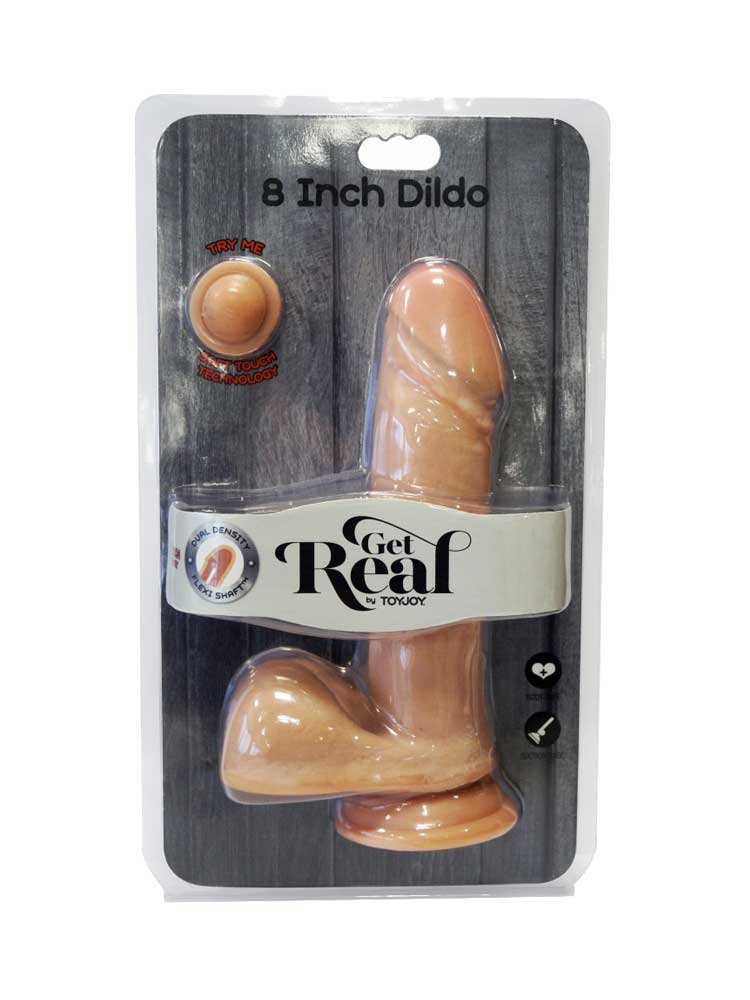 Get Real Dual Density Dildo 20cm with balls Natural by ToyJoy