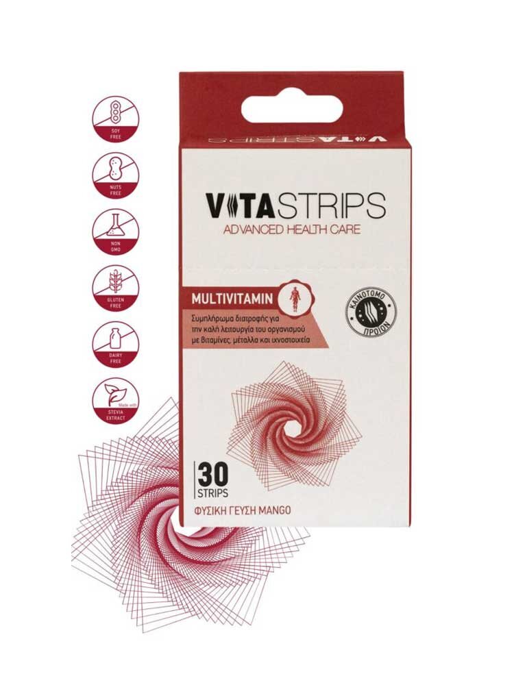 Vitastrips MultiVitamin (Πολυβιταμίνες) Μάνγκο 30 strips ThinSol