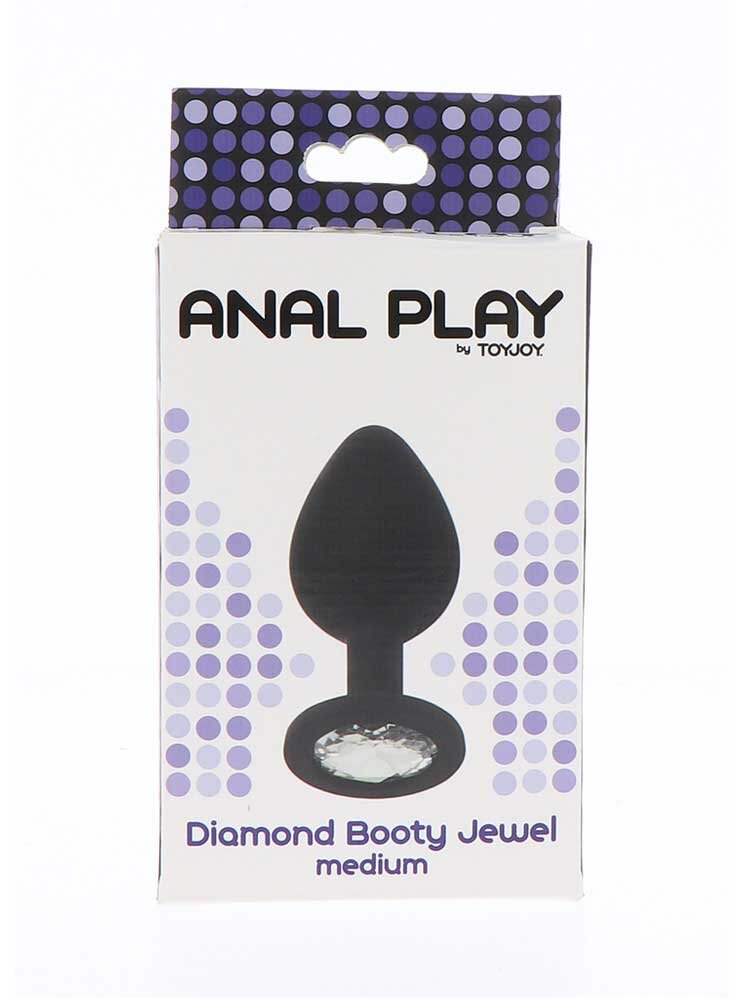 Diamond Booty Jewel Clear Medium Black 8cm by ToyJoy