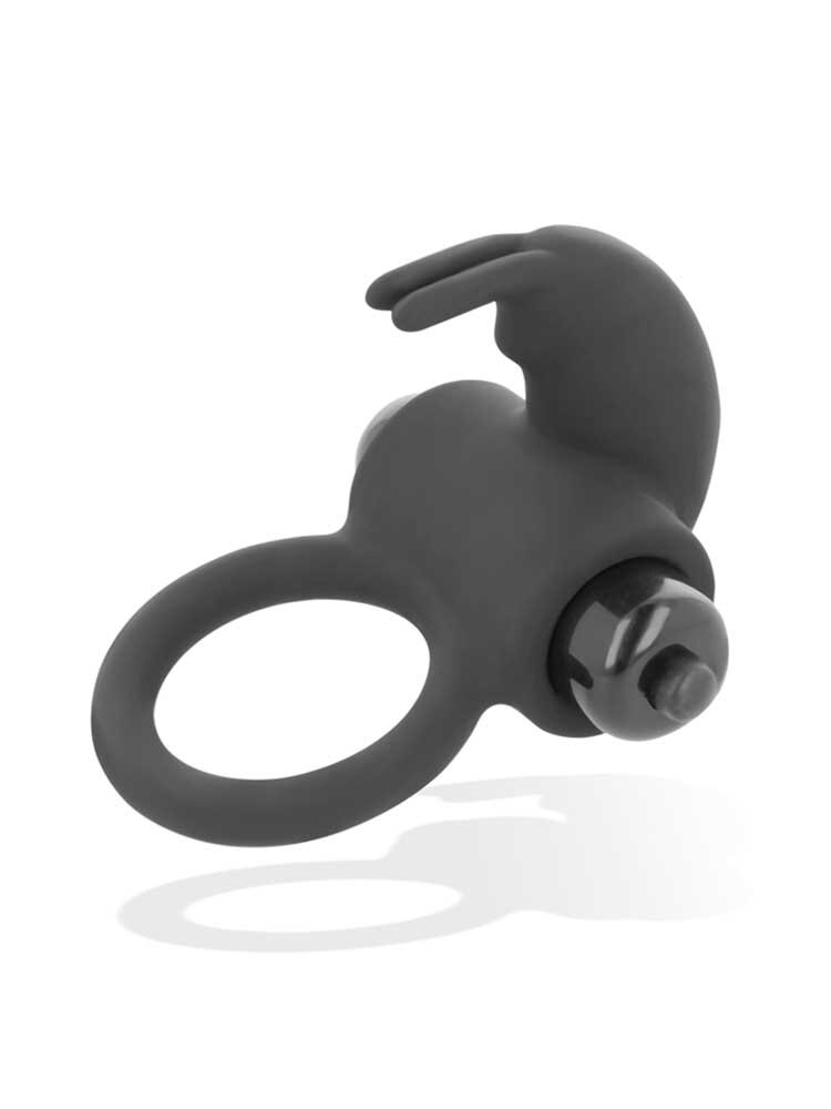 OhMama! Curved Rabbit Vibe Silicone Cock Ring  Black DreamLove
