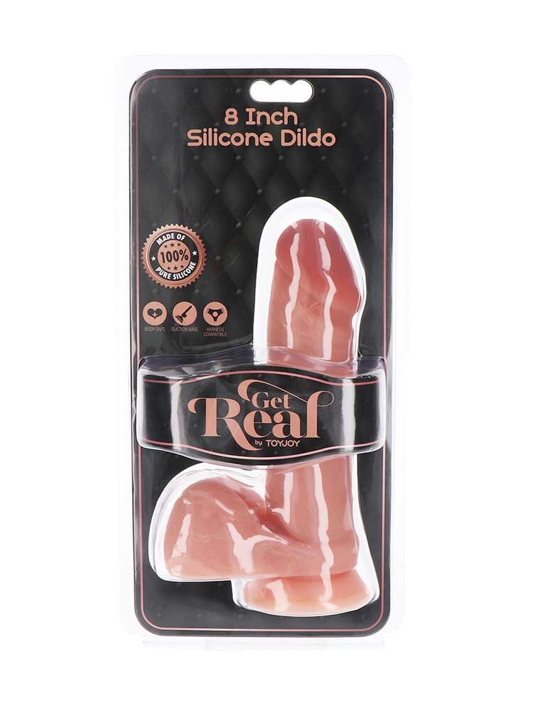 Get Real 20cm Silicone Dildo with balls Natural by ToyJoy