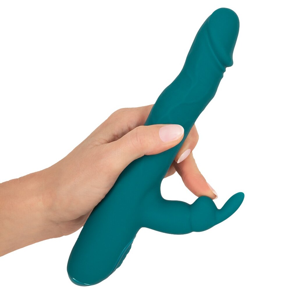 22.5cm Wiggling Function Rabbit Vibrator Green Sweet Smile Orion
