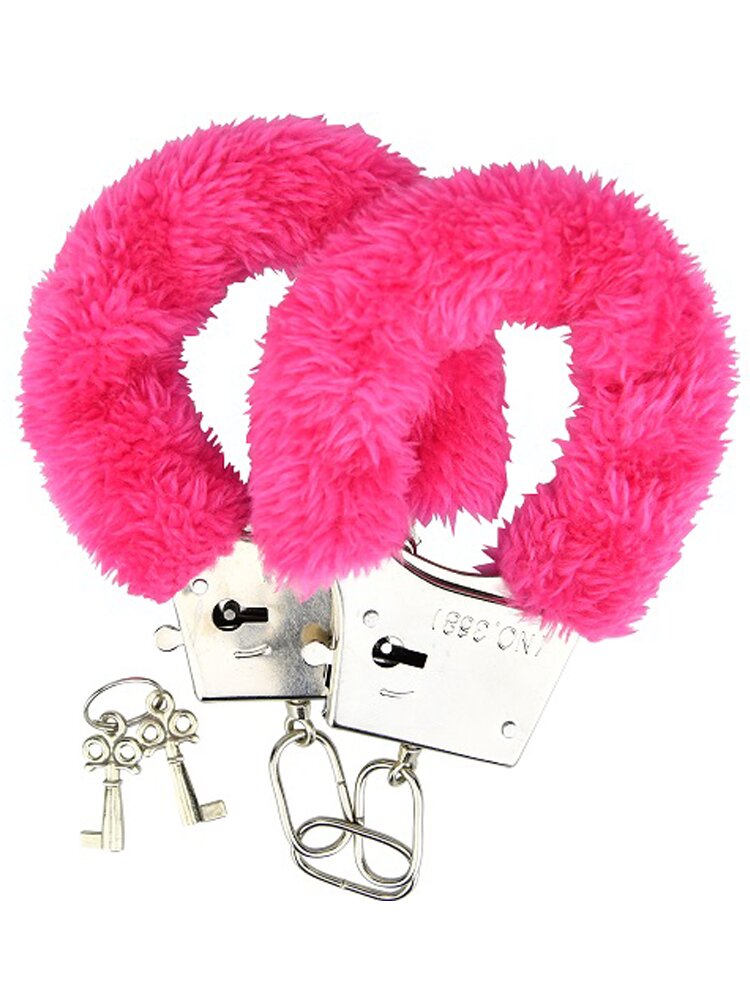 Furry Handcuffs Pink Loving Joy