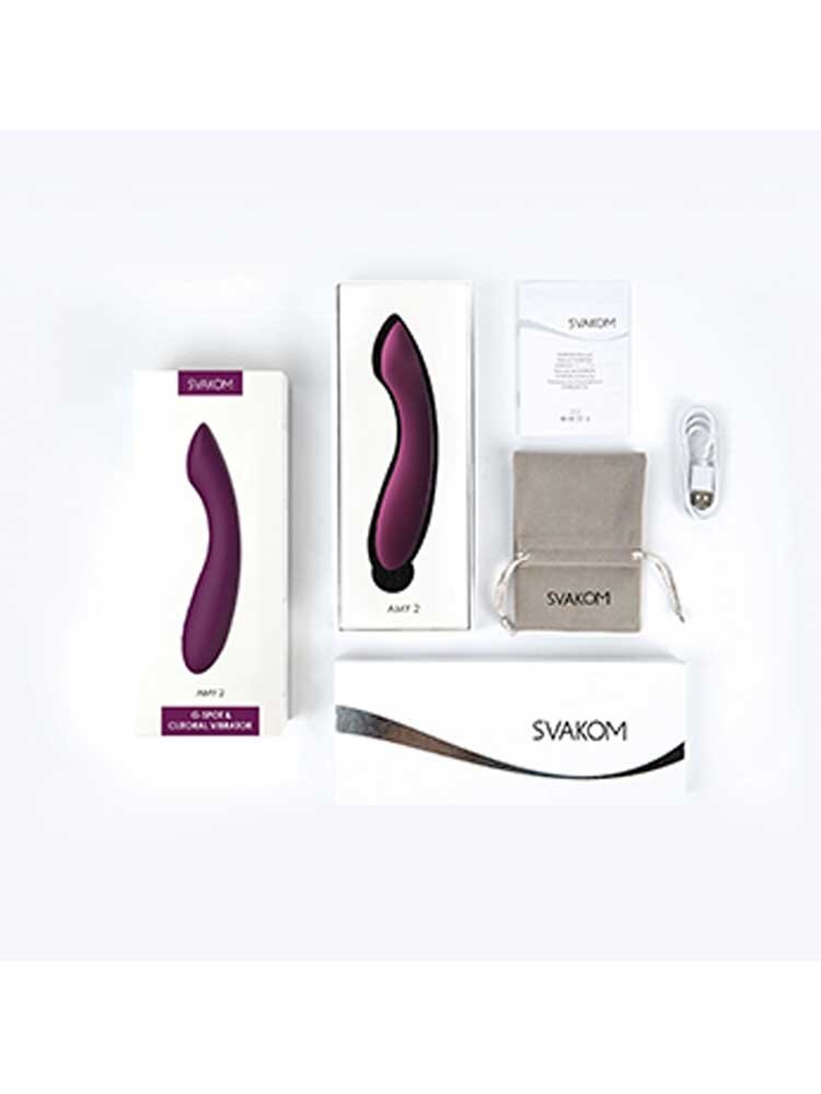 17.4 cm Amy 2 G Spot & Clitoral Vibrator Purple Svakom