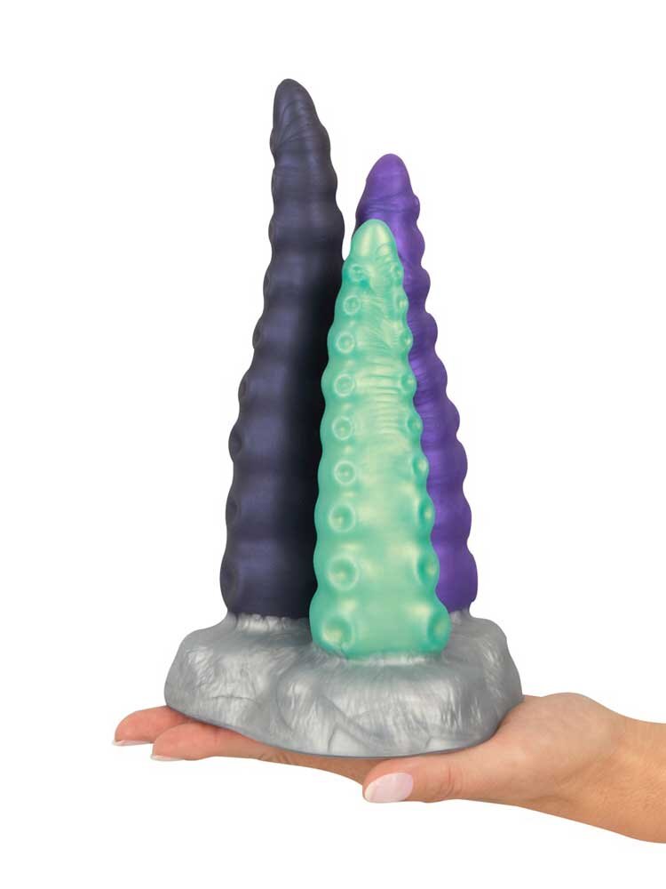 23.0cm Triple Tentacle Silicone Multicolor Dildos Beasty Cocks