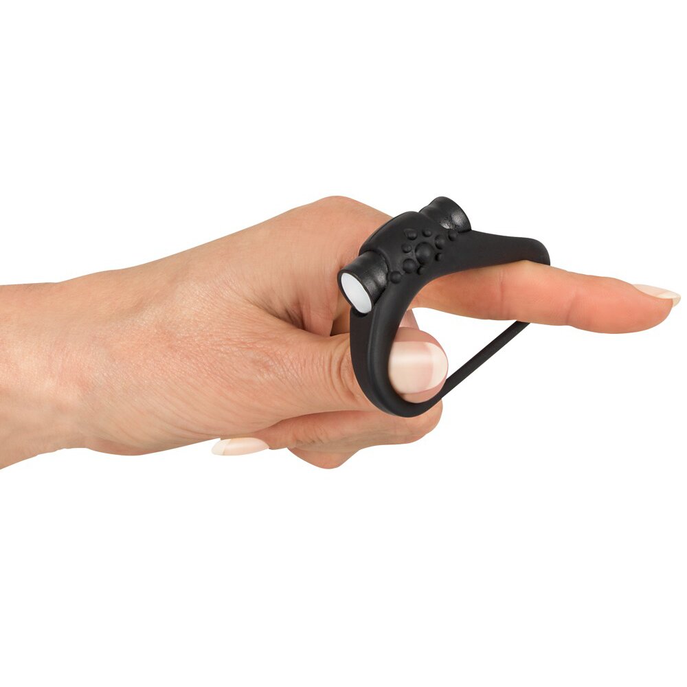 Silicone Vibrating Cock Ring Black Sweet Smile Orion