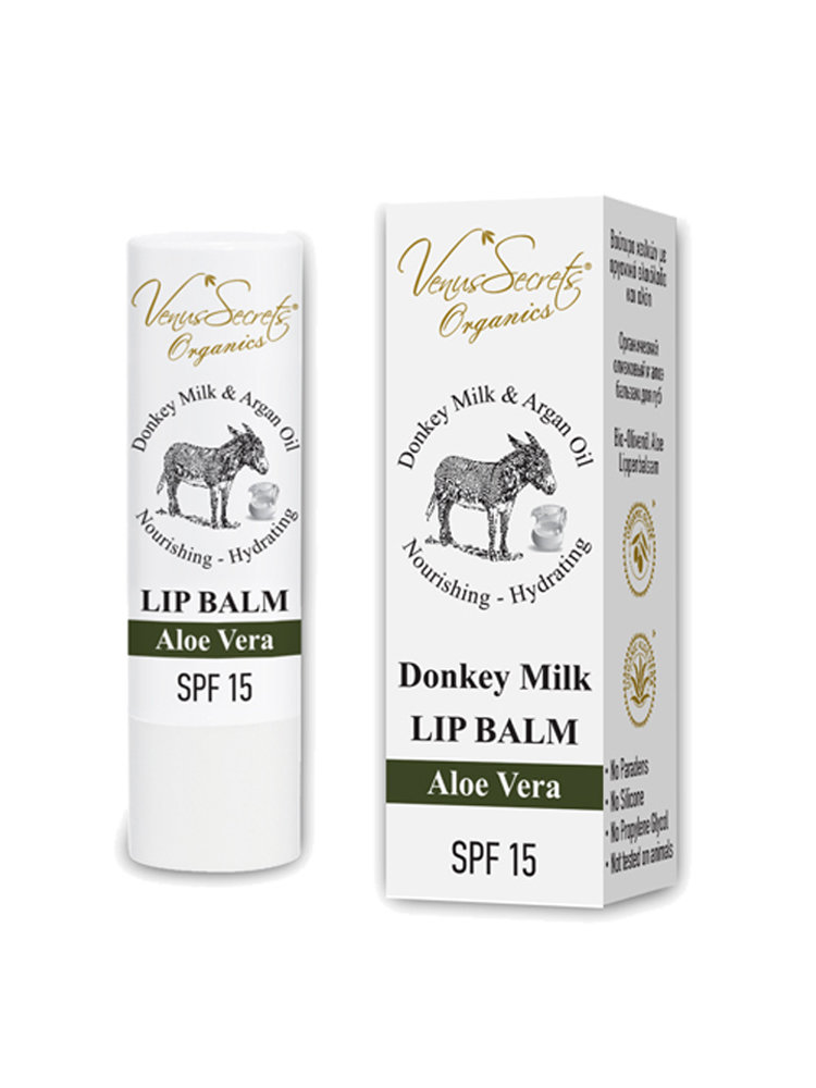 Lip Balm with Donkey Milk Olive Oil & Aloe Vera by Venus Secrets Organics