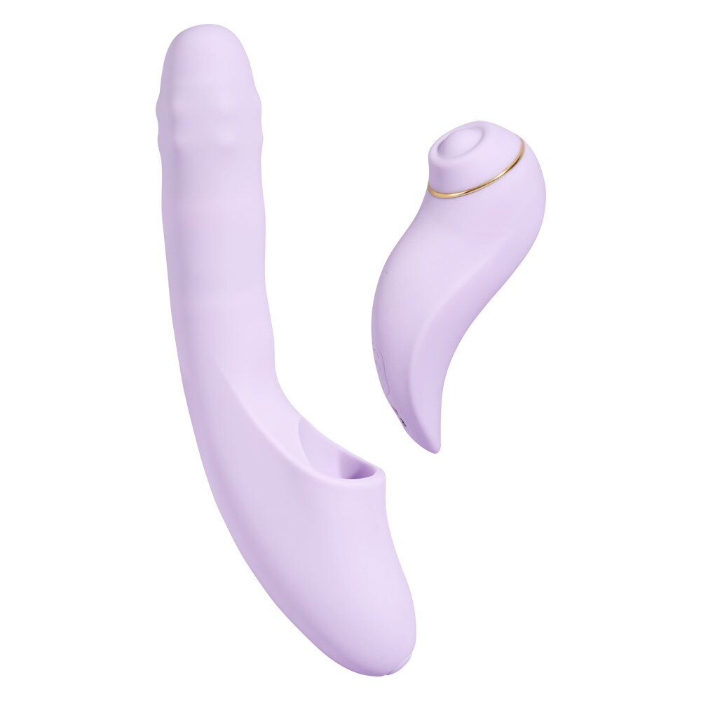 19.6cm DuoGlow Thrusting Beaded APP Vibrator with Pulsating Stimulator Svakom