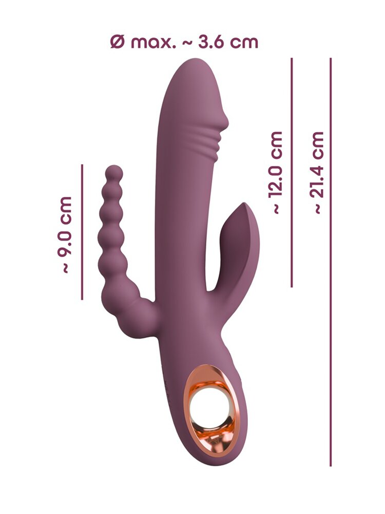 21.3cm Slim Rabbit Triple Pleasure Silicone Vibrator Orion