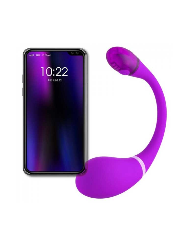 18.5cm Esca 2 App Controlled Bluetooth Vibrator Purple Kiiroo/OhMiBod