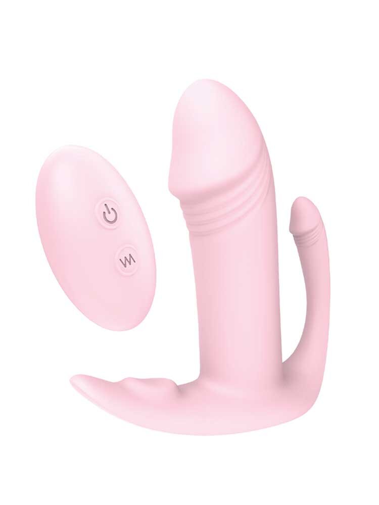 Remote Tri-Pleaser Double Penetration Pink by Dream Toys