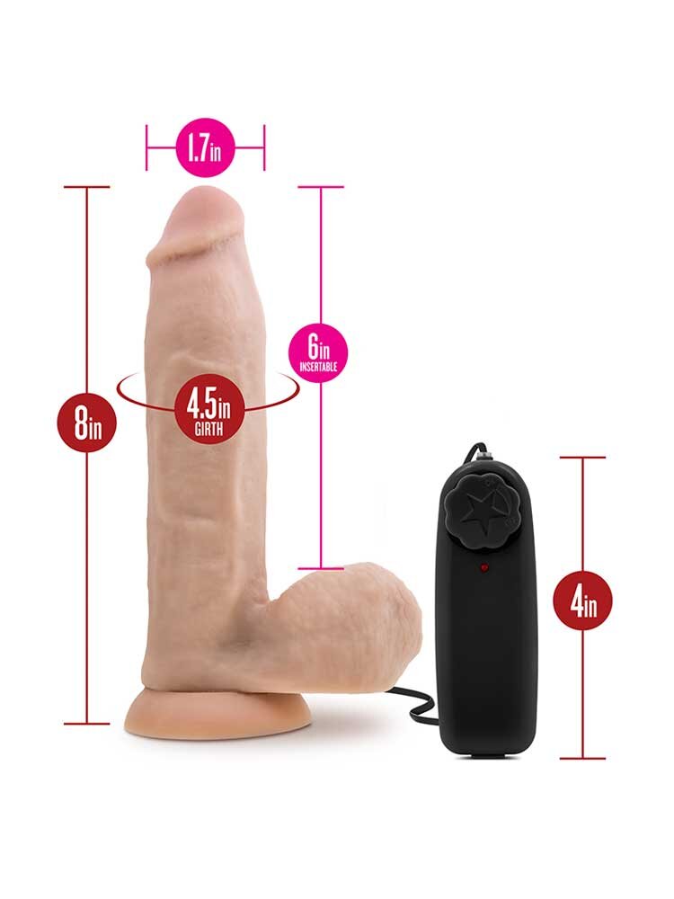 20.3cm X5 Realistic Vibrator with Balls Vanilla Blush Novelties